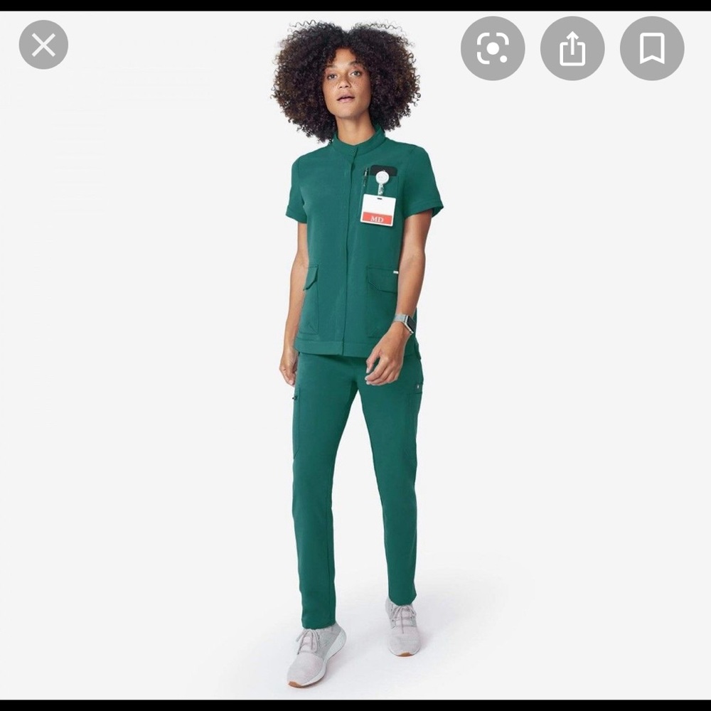 Figs hunter green top